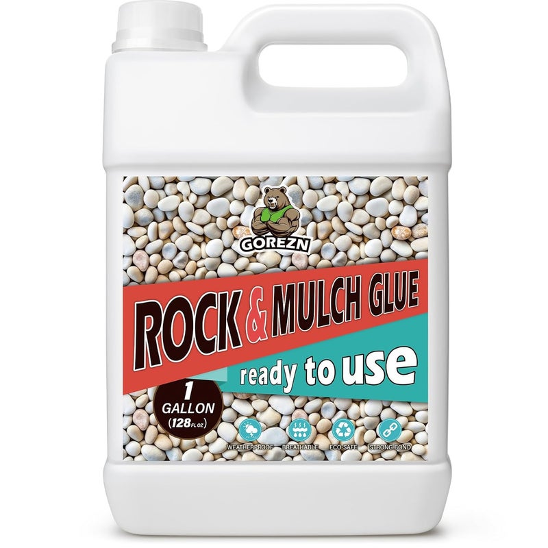 GoRezn Mulch Glue for Landscaping 1 Gallon, Rock Glue for Landscaping, Landscape Spray for Rocks Pea Gravel, Wood, Bark, Long Lasting, Ready to Use, Not Easily Clogged, Garden and Yard - Image 1